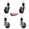 Service Caster 3'' Black Poly Wheel Swivel 1-3/4'' Expanding Stem Caster Set 2 Brakes, 4PK SCC-EX20S314-PPUB-BLK-2-TLB-2-134 - alternate 4